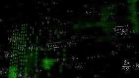 Animation of data processing and mathematical equations floating against black background. Computer interface and business technology concept - Powered by Shutterstock - Get 15% off with code: PIKWIZARD15