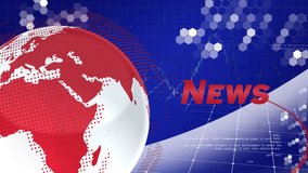 Animation of news text banner and spinning globe against data processing on purple background. . Global networking and news broadcasting technology concept - Powered by Shutterstock - Get 15% off with code: PIKWIZARD15