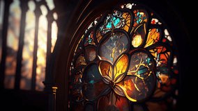 The details on the design of the stained glass inside the church - Powered by Shutterstock - Get 15% off with code: PIKWIZARD15