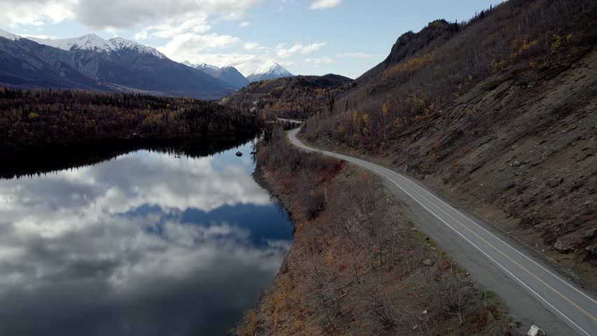 4k 30 fps aerial video of Long Lake in Alaska.