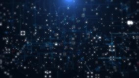 Futuristic technology big data network statistics simulation background. Digital line square structure storage transfer seamless loop 4K motion background. - Powered by Shutterstock - Get 15% off with code: PIKWIZARD15