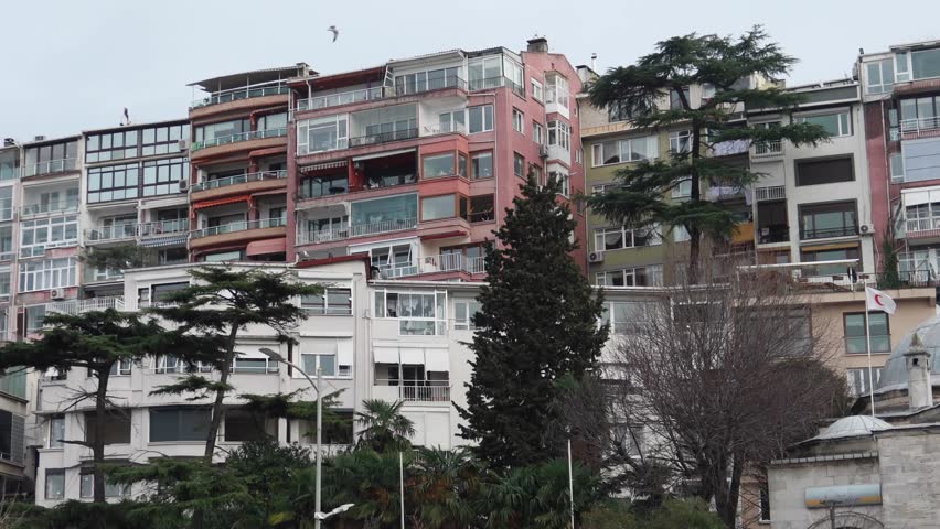 low angle view of residences buildings in Istanbul city