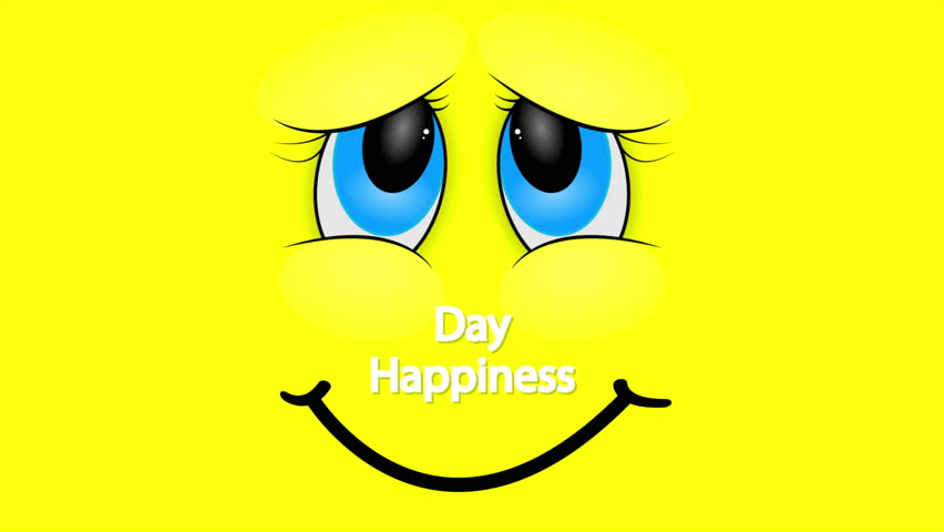 Day happiness cartoon face, art video illustration.