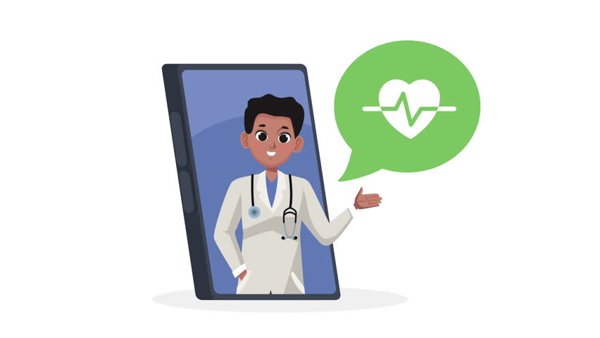 Professional male doctor in smartphone ,4k video animated | Shutterstock HD Video #1101134967