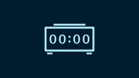 White Digital alarm clock icon isolated on blue background. Electronic watch alarm clock. Time icon. 4K Video motion graphic animation. - Powered by Shutterstock - Get 15% off with code: PIKWIZARD15