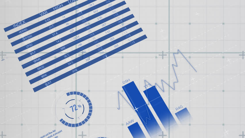Animation of grid pattern over infographic interface against abstract background. Digitally generated, hologram, global, report, business, progress, dashboard and technology concept.