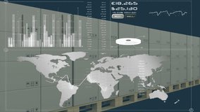 Animation of financial data processing over cardboard boxes. Global shipping, business, finances, computing and data processing concept digitally generated video. - Powered by Shutterstock - Get 15% off with code: PIKWIZARD15