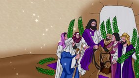 Video of Palm Sunday, Easter background, Jesus, He is risen.
