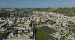 Gozo Malta Aerial Footage of in 4K High Definition. Beautiful Malta Drone Aerial Landscape Scene