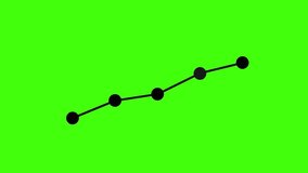 Financial trend line graph. 4K Video motion graphic animation (Chroma key).