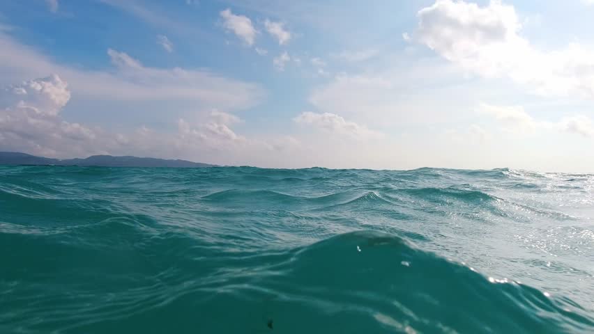 Close-up shot of tropical sea waves.. Blue sea surface with waves. Boracay, Philippines. | Shutterstock HD Video #1101165279