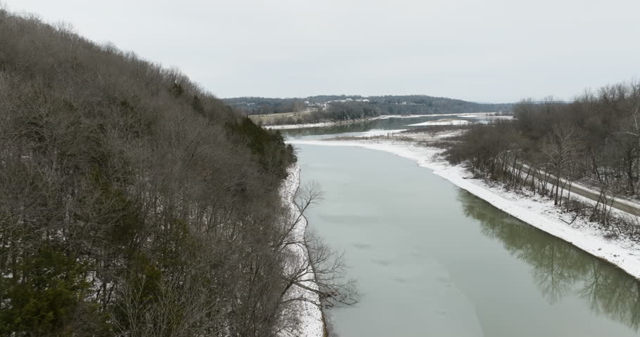 Beaver Lake - result of a dam constructed across the White River; AR, USA.