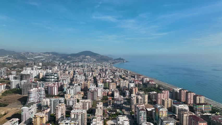 Mahmutlar Aerial view 4 K Turkey Alanya