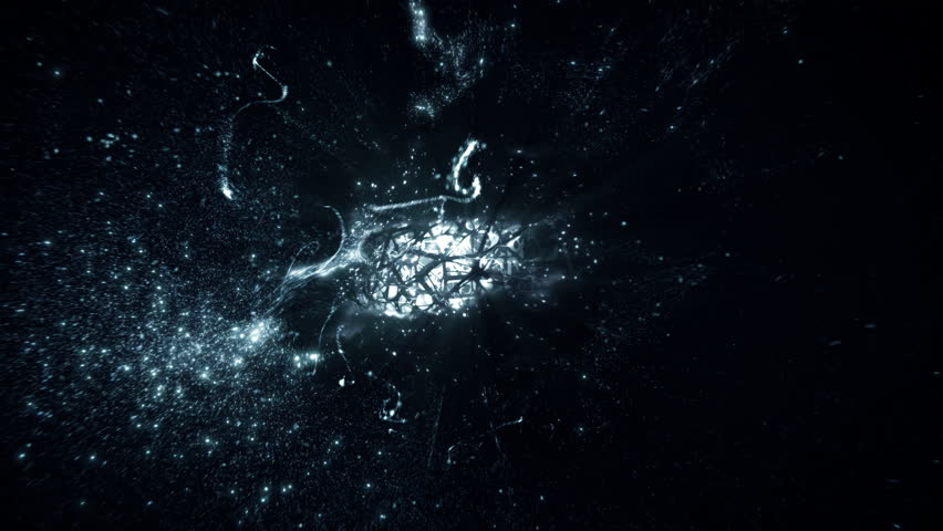 Abstract Silver Rotating Futuristic Artificial Intelligence Computer Virus Ball. Creative concept loop 3D animation of a synthetic life form as nano bot or microscopic alien energy nucleus.