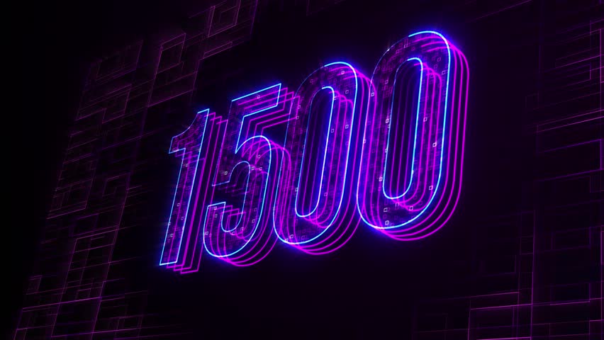 Futuristic Purple Blue Shine 3D Perspective Motion View 1500 Number Text Lines With Square Dots Fractal Digital Technology, 6-16 Sec Seamless Loop - Powered by Shutterstock - Get 15% off with code: PIKWIZARD15