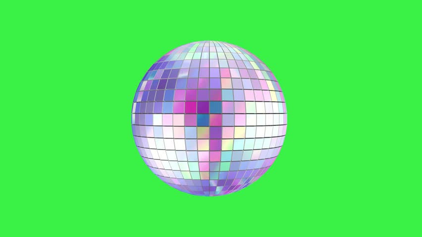 Seamless loop 3d animation  of colorful disco ball, isolated on green background. Chroma Key.  Royalty-Free Stock Footage #1101174801