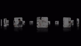 Animation of stock market data processing over biracial woman giving a presentation at office. Global economy and business technology concept - Powered by Shutterstock - Get 15% off with code: PIKWIZARD15