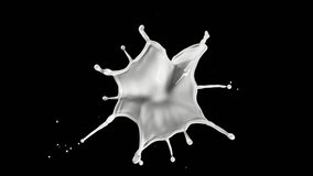 Realistic super slow motion of flying milk splash on black background. Filmed on high speed cinema camera, 1000 fps. Top view shot. - Powered by Shutterstock - Get 15% off with code: PIKWIZARD15