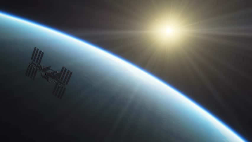 International Space Station ISS Floating in Orbit above Planet Earth in outer space