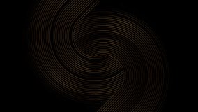 Deluxe golden minimal round lines abstract futuristic tech background. Seamless looping motion design. Video animation Ultra HD 4K 3840x2160