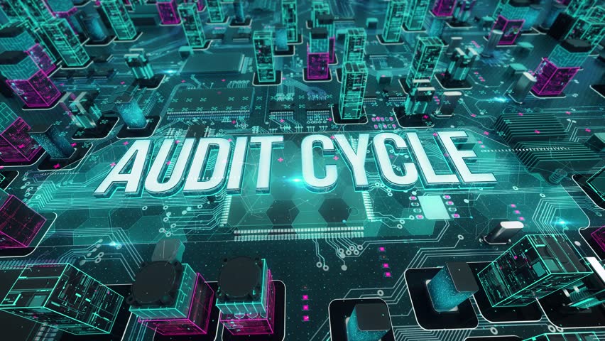 Audit Cycle with digital technology hitech concept. 3D Illustration | Shutterstock HD Video #1101203999