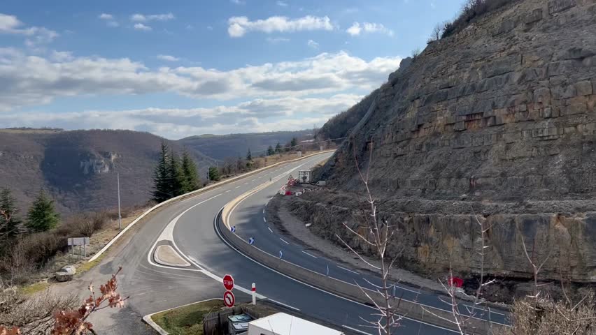 Road view. Mountain road in France