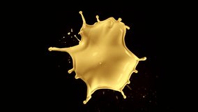 Super Slow Motion Shot of Yellow Cream Splash Flying Towards Camera Isolated on Black at 1000fps. - Powered by Shutterstock - Get 15% off with code: PIKWIZARD15