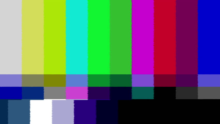 Glitch effect retro TV. Flashing SMPTE color bars. SMPTE color stripe technical problems. Royalty-Free Stock Footage #1101225105