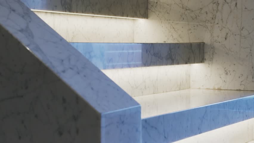 Led Light Stairs With Concrete Marble Structure. Close Up, Tracking | Shutterstock HD Video #1101226365
