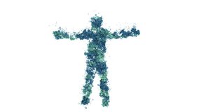 Abstract Illustration of Human Body in Motion Hands Up and Disappear - Powered by Shutterstock - Get 15% off with code: PIKWIZARD15