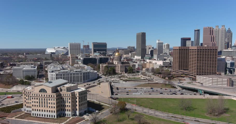4k aerial of downtown Atlanta, Georgia