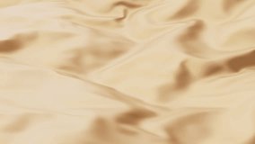 Abstract tenderness gold silk background luxury wave cloth satin color fabric. Oil liquid Golden wave aqua splash, wavy fluid texture. Fluttering material. 3D ads animation motion design wallpaper.