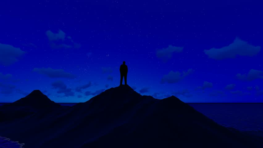 Dreamer looks at the stars at night and looks forward to the future | Shutterstock HD Video #1101270431
