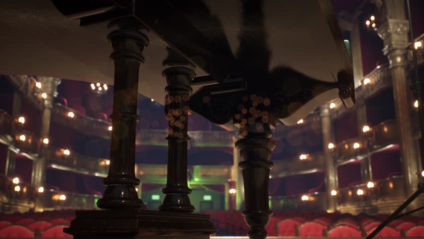 Opera House, Piano, Microphone, Background 3D Animation Rendering CGI 4K | Shutterstock HD Video #1101271327