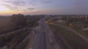 Beautiful and creative video of the sunrise over a small town road