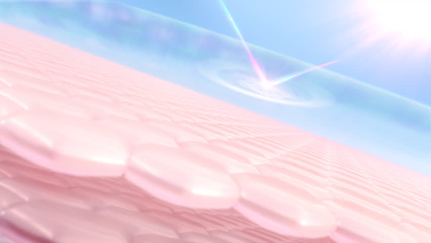 3D Animation Hexagonal geometry and UV reflections. advertisements for lotion, serum, sunscreen, and cosmetics. UV shields. Skin cell with UV protection. | Shutterstock HD Video #1101273259