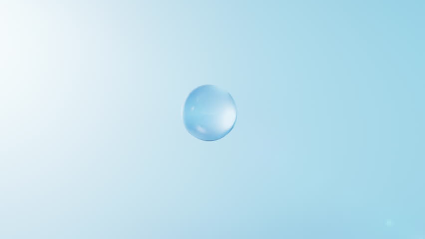 Cosmetic Essence, Liquid bubble, gel bubble, Molecule inside Liquid Bubble on water background. Royalty-Free Stock Footage #1101275831