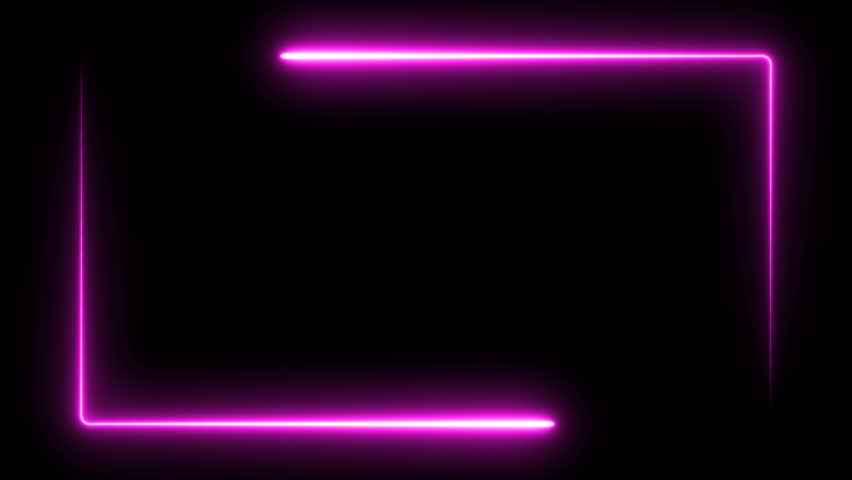Neon glowing frame background. Lasers are pink. repetitive motion animation, with neon lights shrinking and expanding. isolated on black. 4K graphic animation video Royalty-Free Stock Footage #1101278829