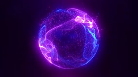 Abstract purple looped energy sphere of particles and waves of magical glowing on a dark background, video 4k - Powered by Shutterstock - Get 15% off with code: PIKWIZARD15