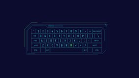 Looped animation of a virtual keyboard HUD element. - Powered by Shutterstock - Get 15% off with code: PIKWIZARD15