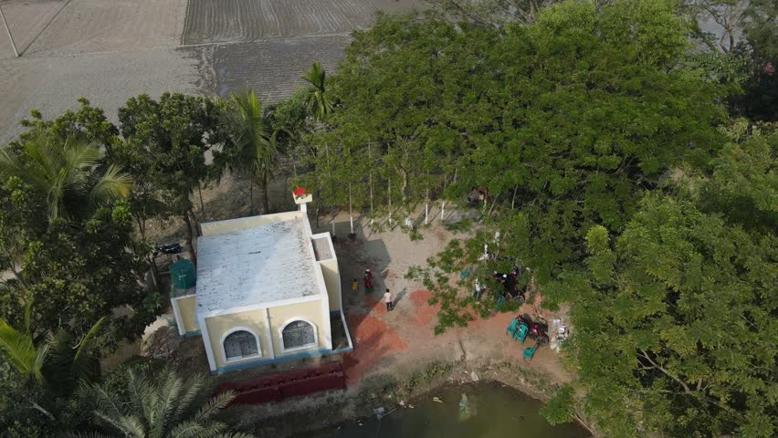 Beautiful Bangladesh Village Drone Shot.	