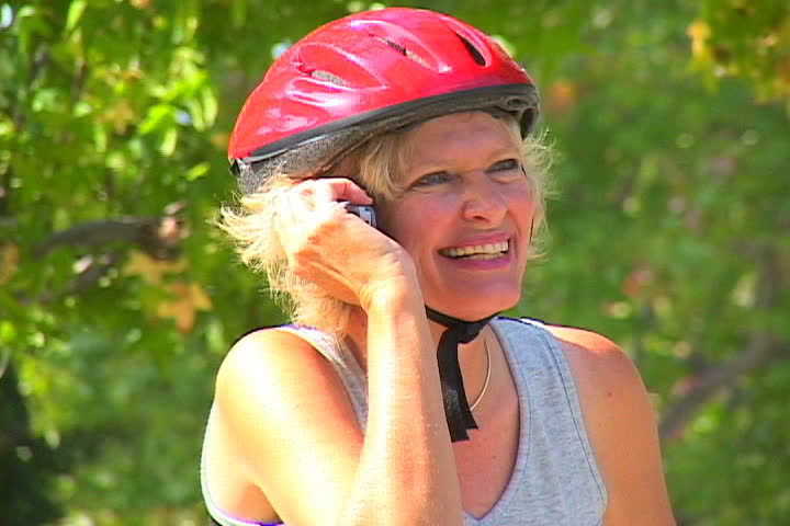 Woman biking