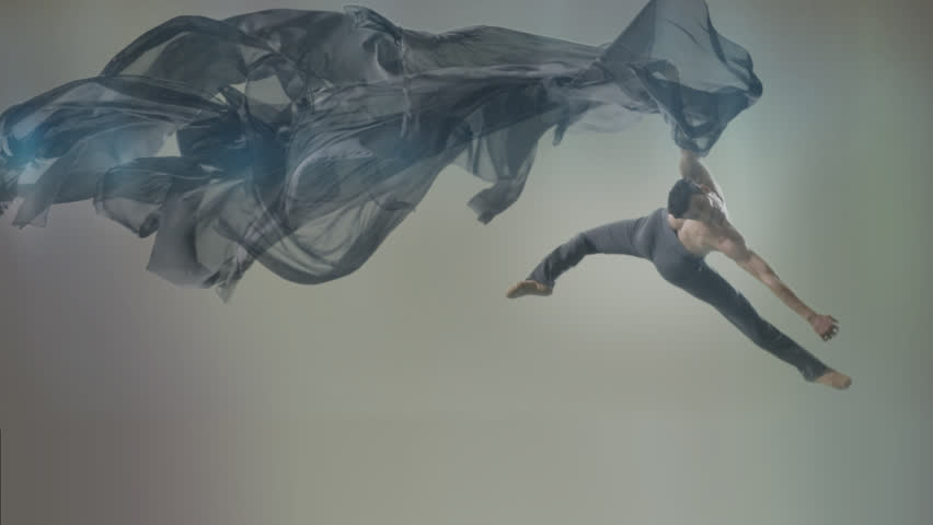 Art dance moves with long fabrics . Few shots of the powerful psychological contemporary ballet dancing movements with large textile materials . People dancing , flying , jumping  . Growth of cloth | Shutterstock HD Video #1101304285