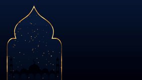 Ramadan Kareem animation text in gold color with luxury background. Great for video introduction 4K Footage and use as a card for the celebration of Ramadan Kareem celeation in Muslim community.