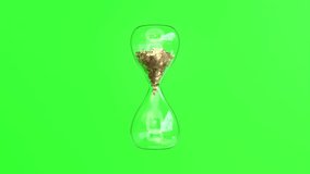 Gold coins are falling in the hourglass, Time is money concept on green screen - Powered by Shutterstock - Get 15% off with code: PIKWIZARD15