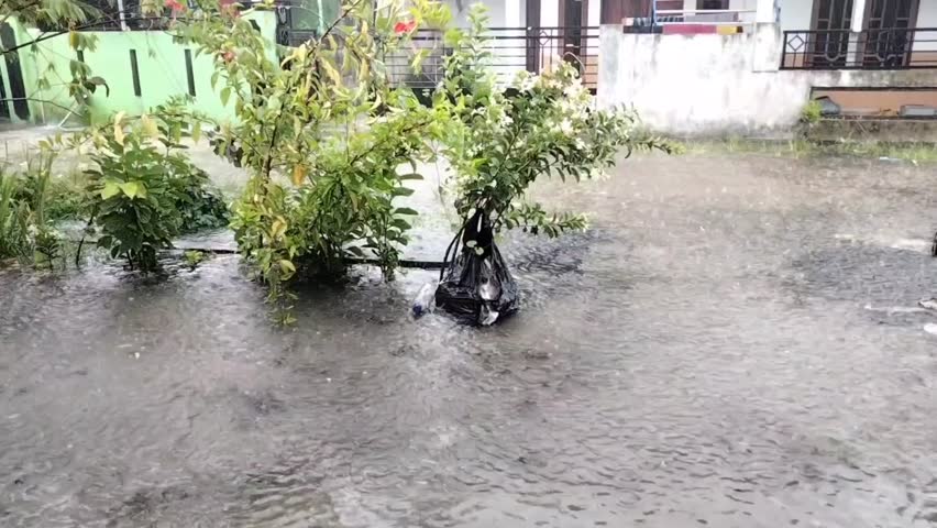Palangka Raya, 11 March 2023 Heavy rains flooded several residential areas and roads and inundated with deep water