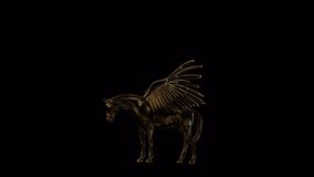 Black Pegasus 3D Animation Video With Alpha