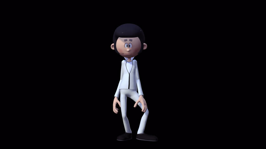 Elvis Cartoon Dancing 3D Animation Video With Alpha