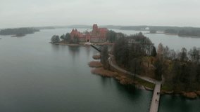 This stock video shows the Trakai Castle, built in the Gothic style. This ancient castle is a historical monument and is located in Latvia. This video will decorate your projects related to history.