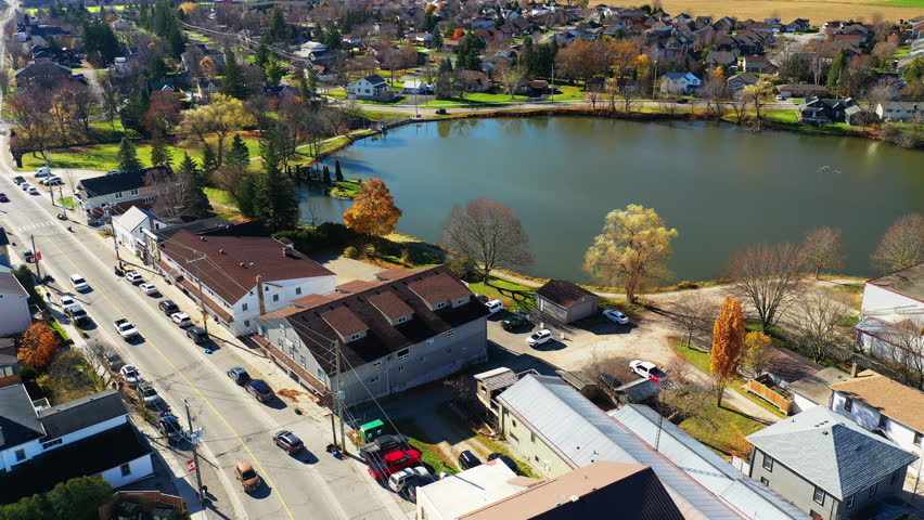 Aerial hyperlapse of Wellesley, Ontario, Canada on a fine day 4K